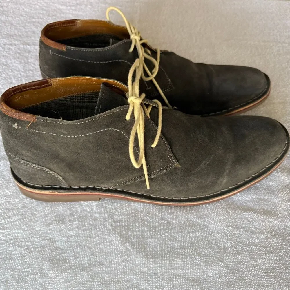 Kenneth Cole Reaction Men’s Gray Suede Desert Boots | Lace Up Chukka | Size 12
